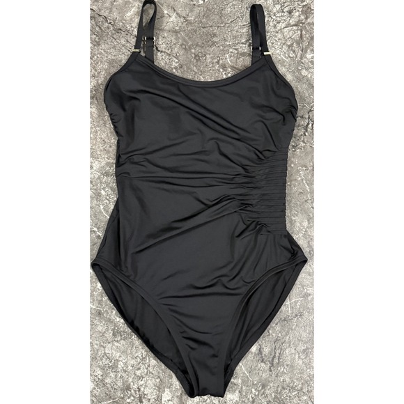 Calvin Klein Other - Calvin Klein One Piece Swimsuit Size 14 Bronze Side Pleats Full Coverage